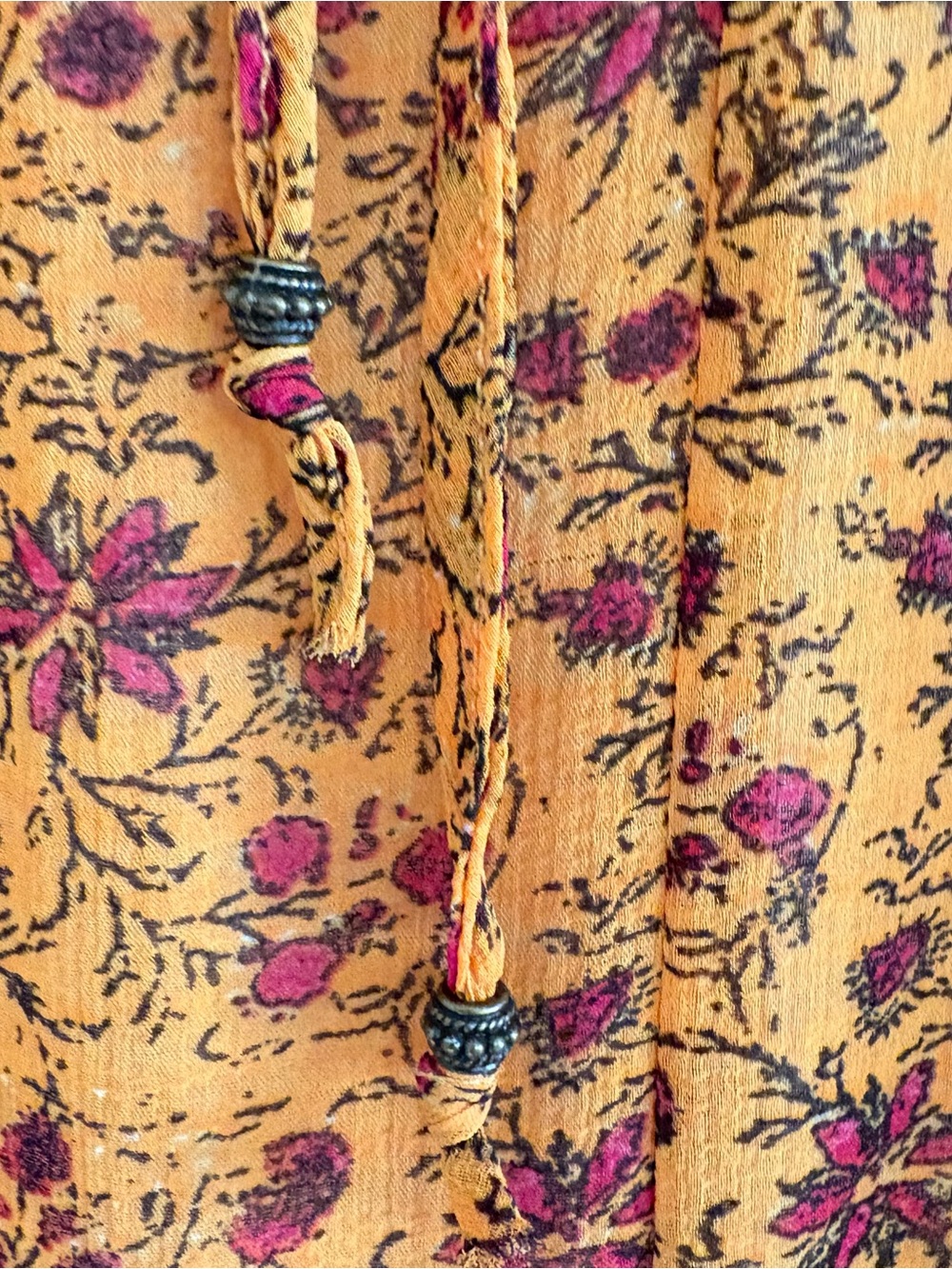 Free People Orange Floral Tiered Maxi Dress Small - Picture 7 of 8